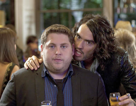 <p>Jonah Hill and Russell Brand co-star as Aaron Green (an ambitious young record label employee) and Aldous Snow (a washed up rock star) in Universal Pictures International's "Get Him to the Greek." Opens in cinemas June 17.</p>