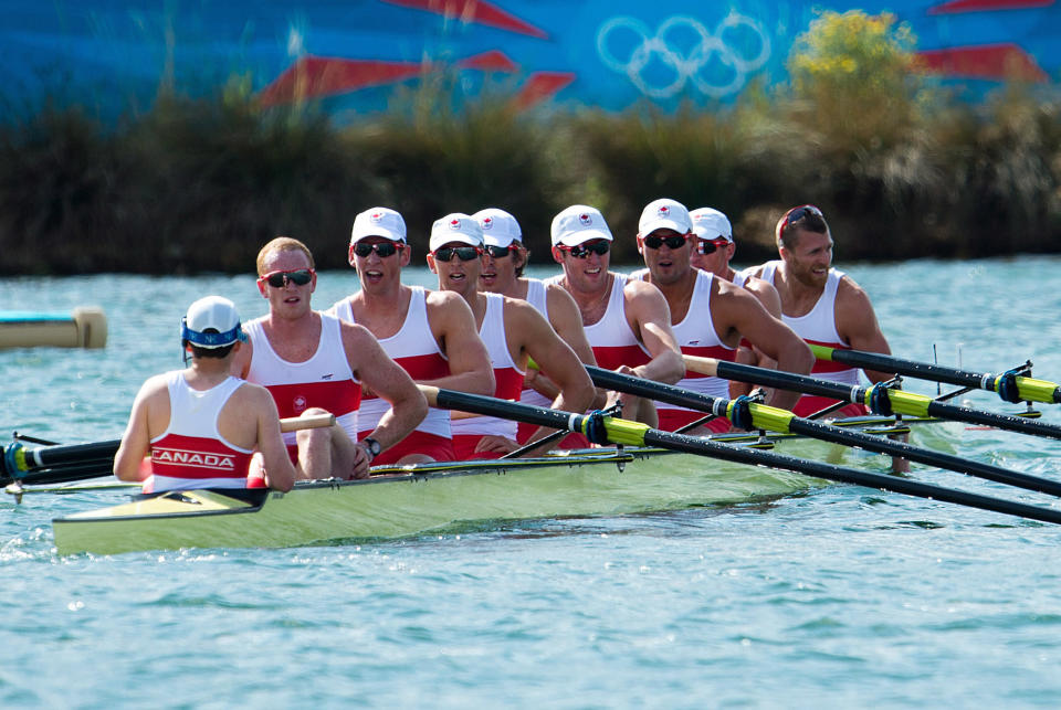 They couldn't defend their Olympic title, but the men's eight rowing team captured a silver with a strong finish in the final. (THE CANADIAN PRESS/Sean Kilpatrick)