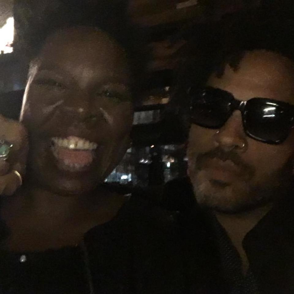 Leslie Jones and Lenny Kravitz