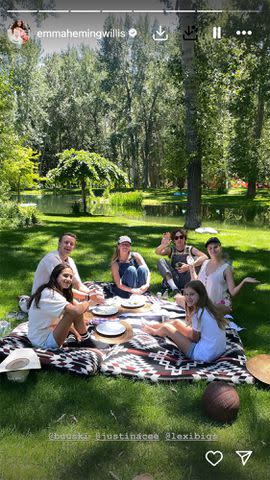 <p>Emma Heming /Instagram</p> Emma Heming Willis shares photos of her daughters having a picnic with their big sister Tallulah Willis and friends