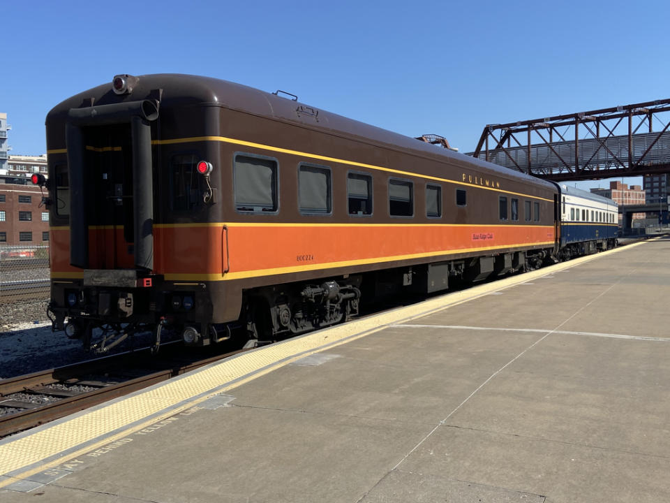 The Blue Ridge Club was built by the Pullman-Standard Company in Chicago in 1950 for the Chesapeake and Ohio Railway’s Streamliners. Cortesy of Kevin Moore