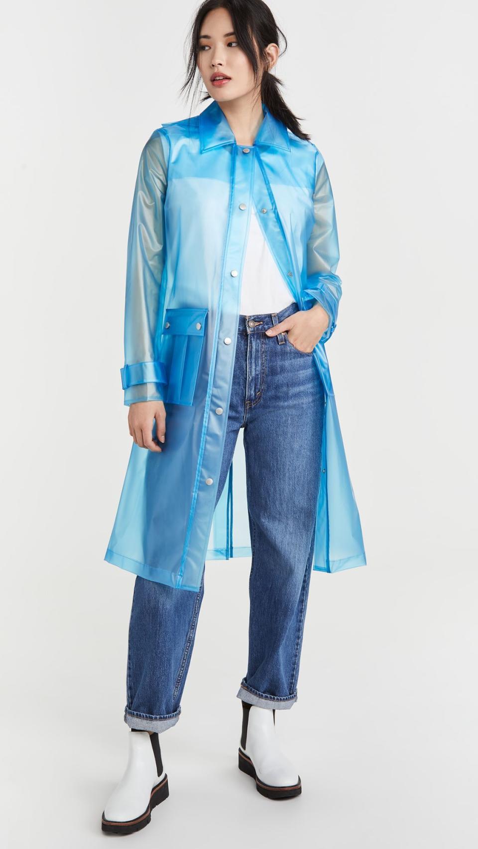 5) Translucent Hooded Rain Coat