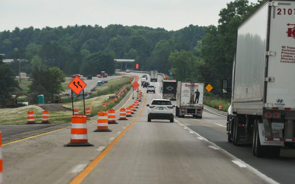 Traffic moves eastboud along Interstate 96 Thursday, July 6, 2023, in Ingham County.