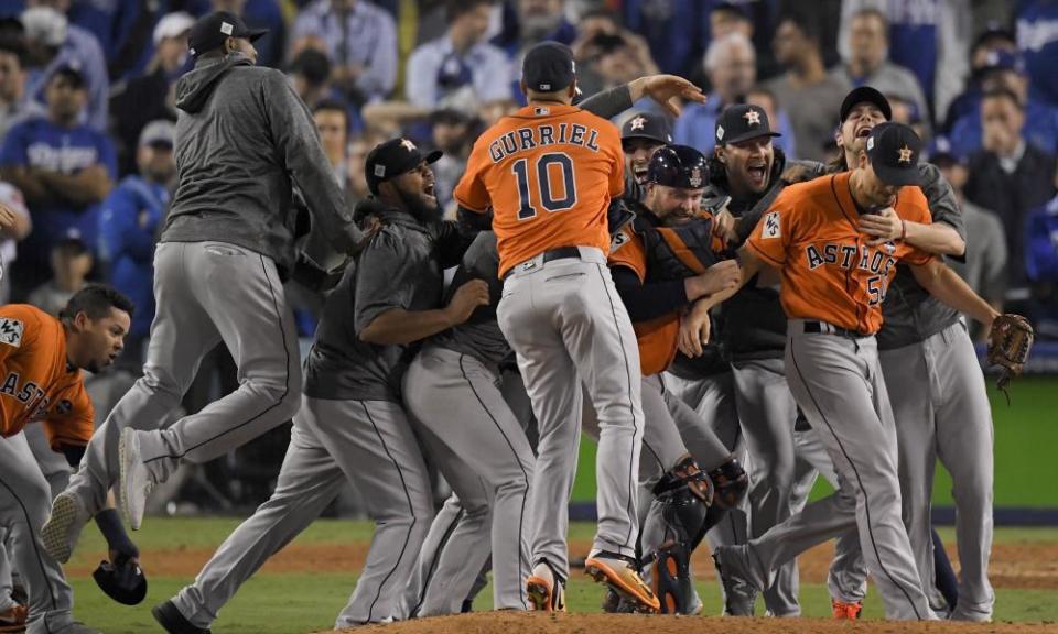 The Houston Astros celebrate their Game 7 win