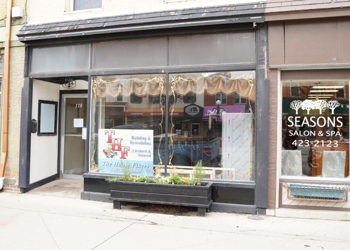 The contractors tell Arlo Brandl of Tecumseh Bread &amp; Pastry that his new shop on Chicago Boulevard should be ready sometime this summer.