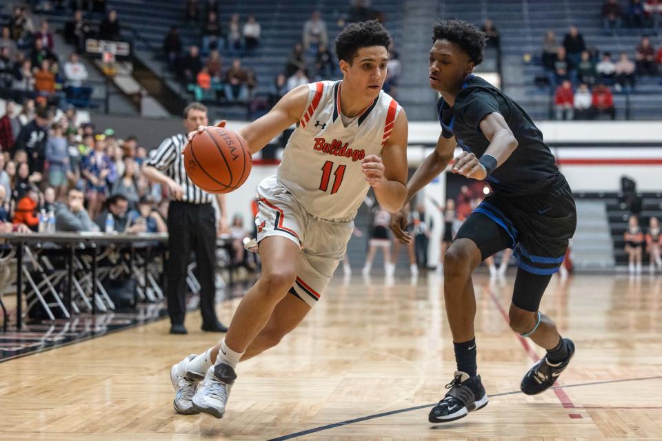 Dalton senior Braylon Wenger drives to the basket during the Division IV Regional Final game against Richmond Heights at the Canton Memorial Fieldhouse, March 10, 2023.