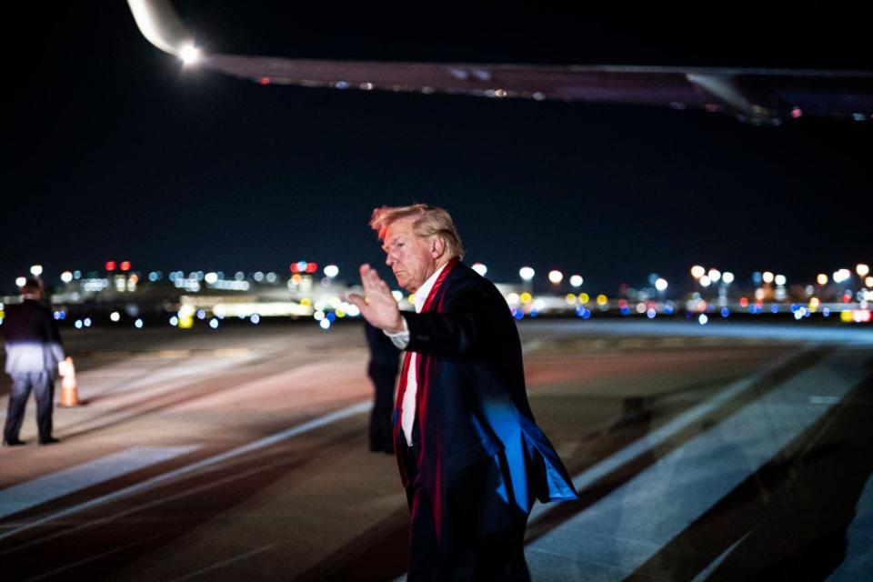 Donald Trump has taken his aircraft "Trump Force One" to Palm Beach International Airport.