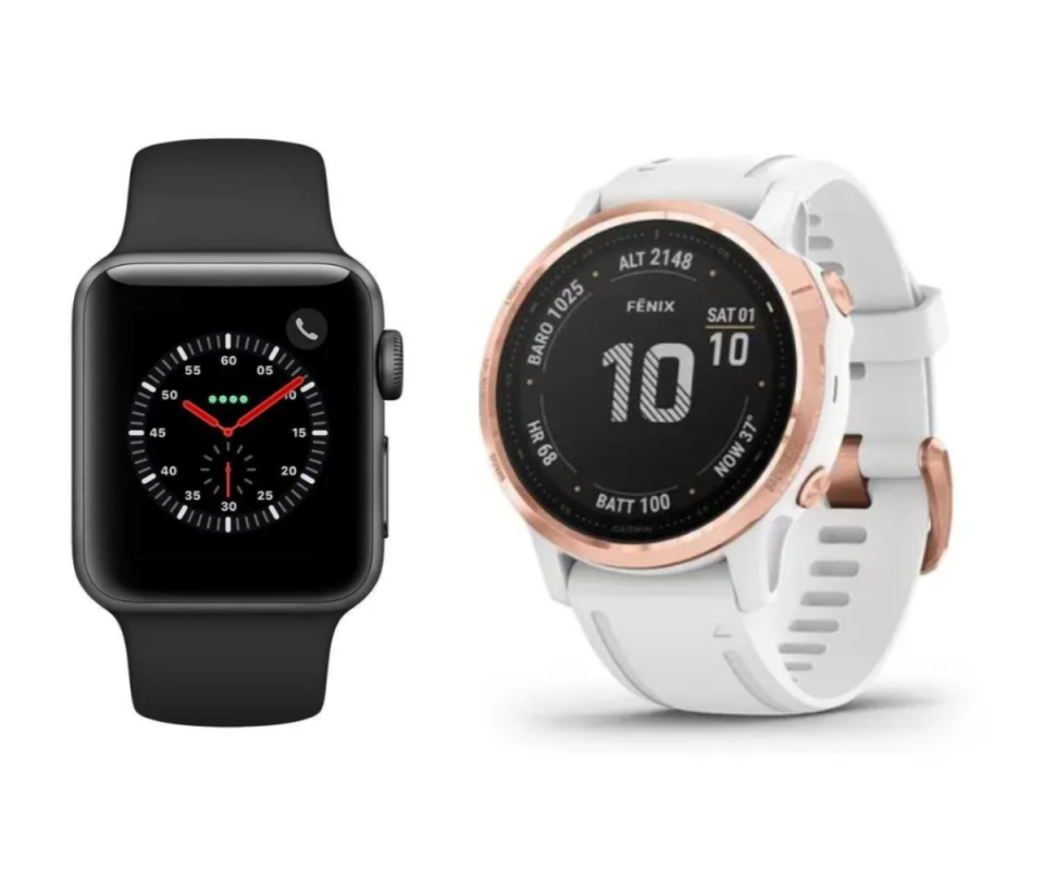 Apple iWatch, Garmin smart watch