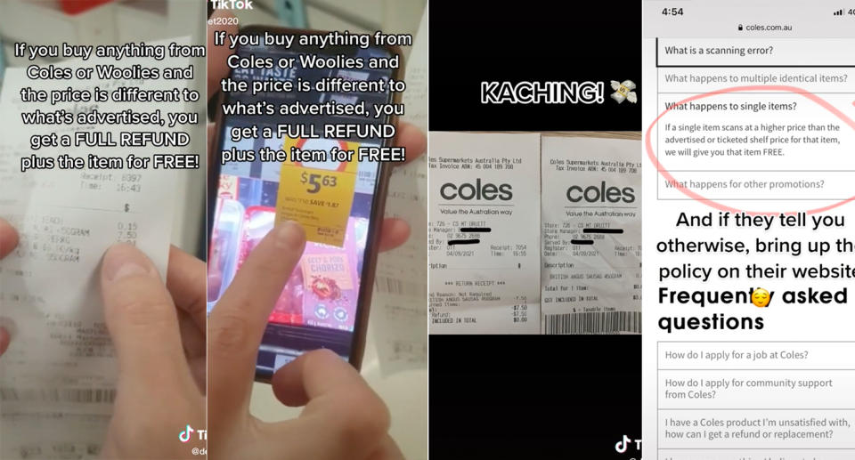 Coles shoppers couldn't believe they hadn't heard of the policy before. Source: TikTok