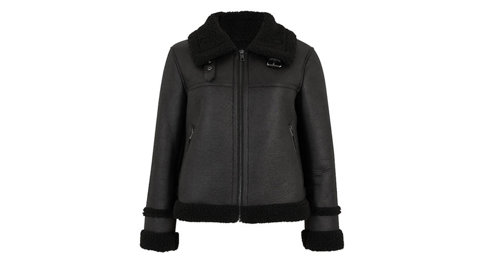 PETITE Faux Shearling Aviator Jacket