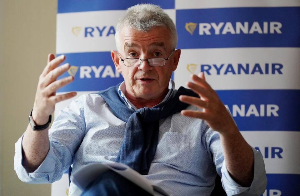 Ryanair boss Michael O’Leary claimed ‘hopeless Heathrow continues to mismanage air travel’ (Jonathan Brady/PA) (PA Wire)