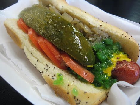 Chicago-style hot dog from Hot Doug's.