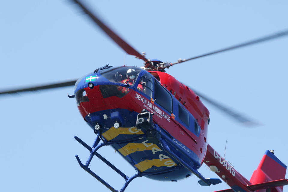 Police, two air ambulances, coastguard and an ambulance were all called to the scene on Saturday. (SWNS)