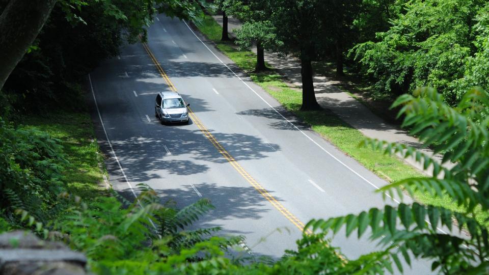 car driving along the road