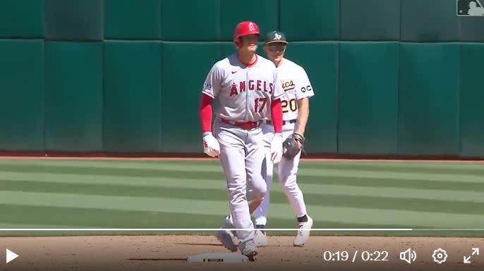 大谷翔平生涯第2度達陣「40轟、20盜」。（圖／翻攝自MLB推特）