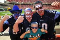 Toronto Argos fans all pose for a photo before the 1st quarter of CFL game action between the Edmonton Eskimo's and the Toronto Argonauts at Commonwealth stadium in Edmonton June 30/2012 (CFL PHOTO / Walter Tychnowicz)