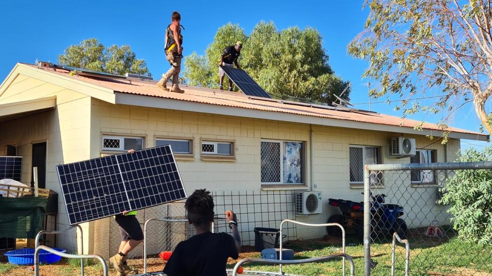 Solar installation at the remote community of Marlinja.