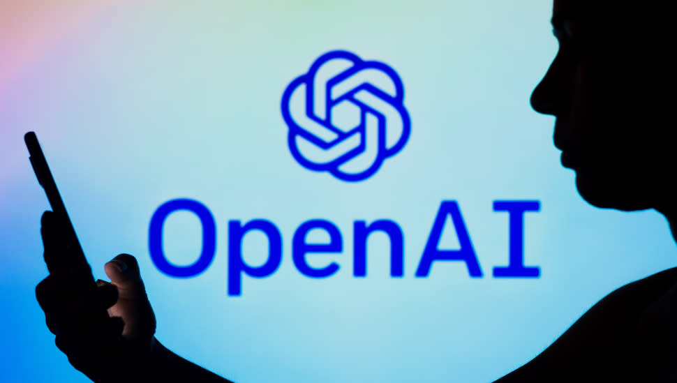  OpenAI logo on wall 