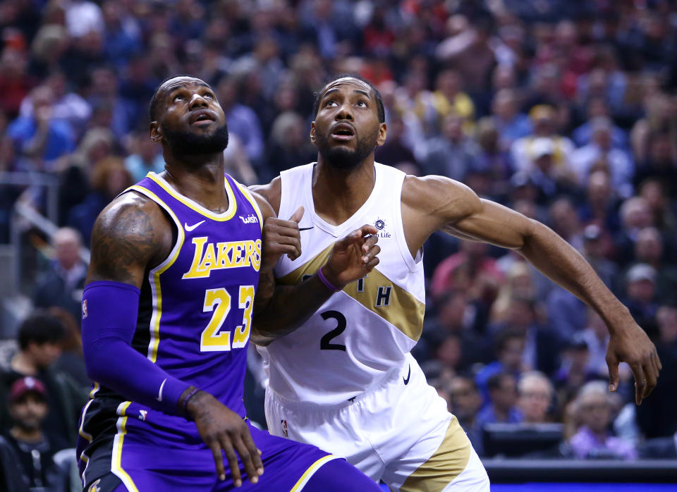 LeBron James opened up on the recruitment process of Kawhi Leonard ahead of Tuesday's Lakers-Clippers game. (Vaughn Ridley/Getty Images)