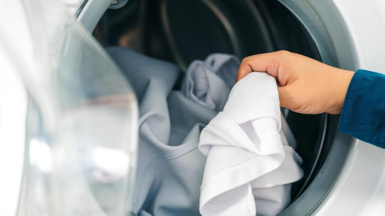 A person doing laundry