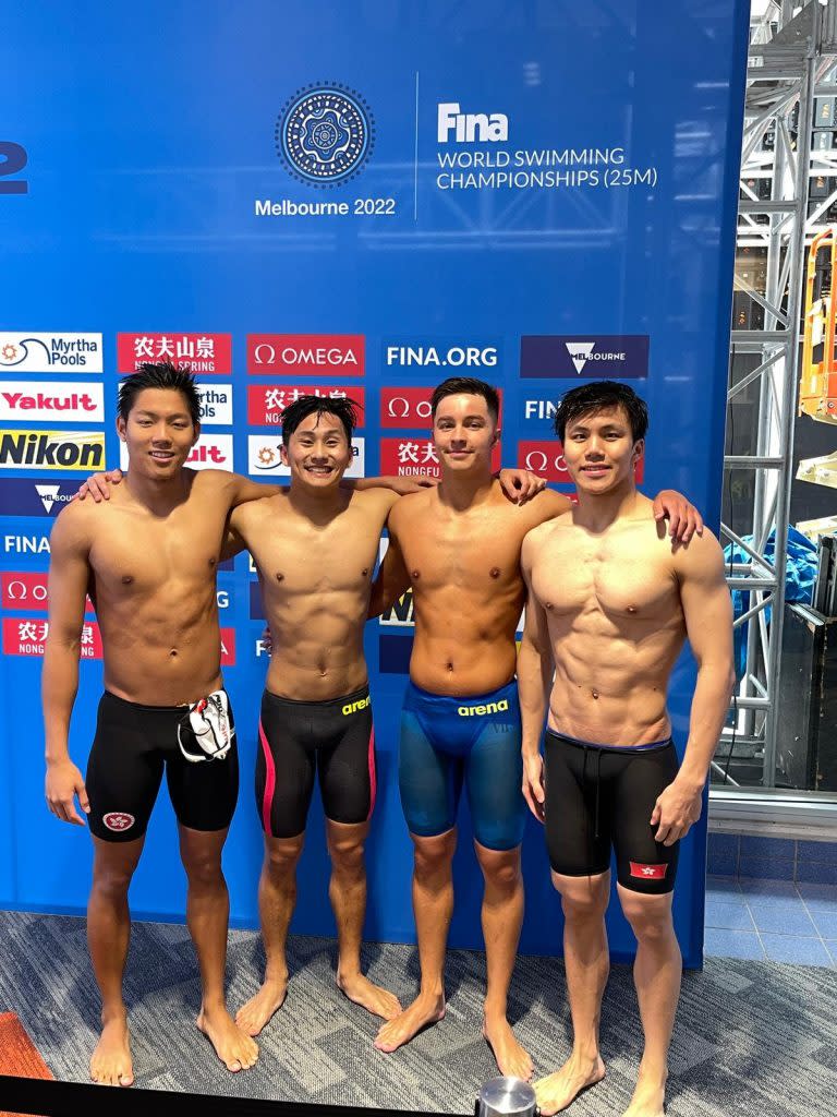 港隊打破男子4X200米自由泳接力港續。