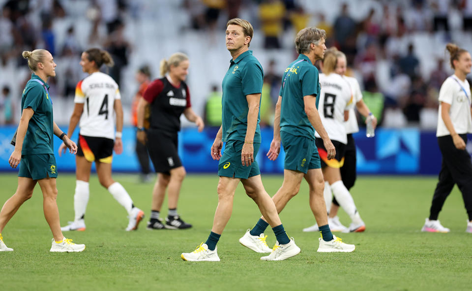 Tony Gustavsson, pictured here after Australia's loss to Germany at the Olympics.