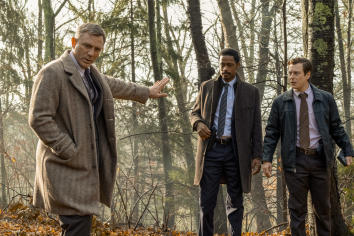 Daniel Craig, Lakeith Stanfield and Noah Segan in 'Knives Out'