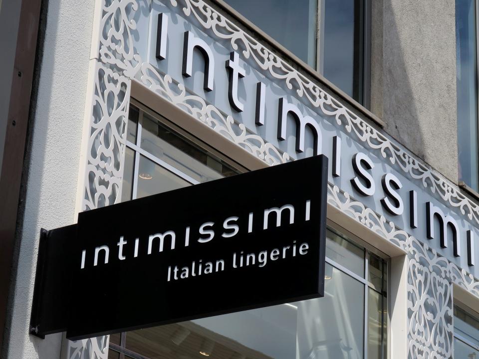 Intimissimi sign is seen outside a store in Vienna, Austria, June 4, 2016