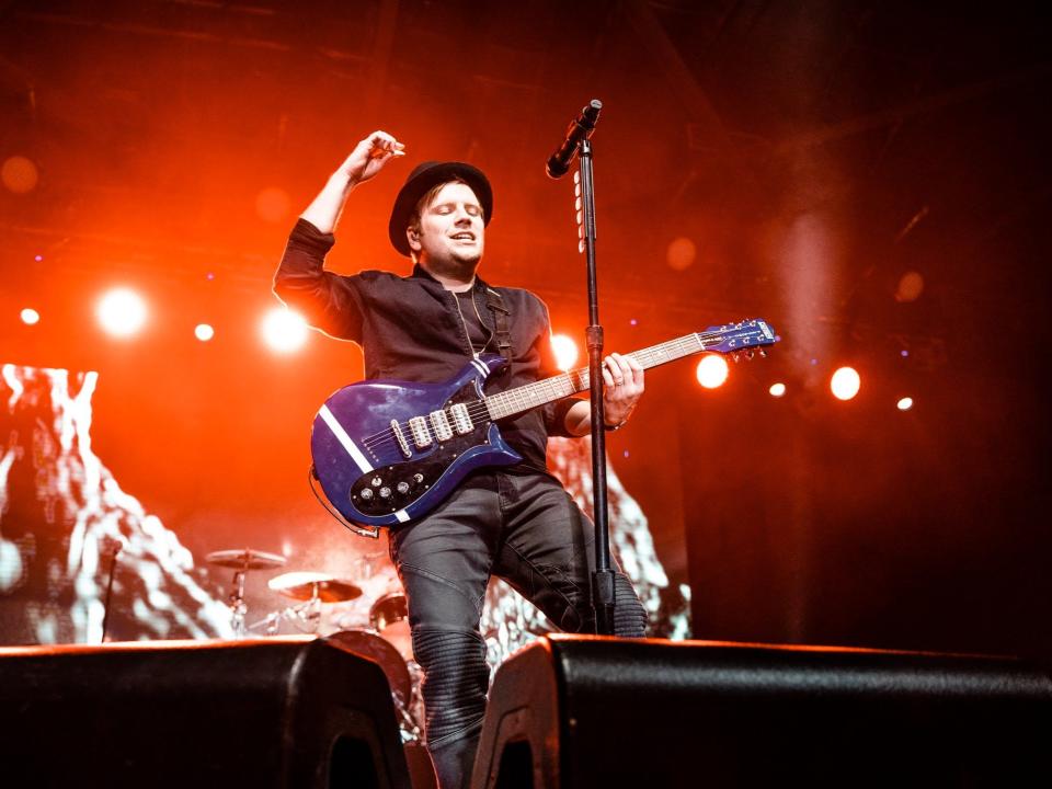Fall Out Boy (whose member Patrick Stump is pictured performing here) will play MidFlorida Credit Union Amphitheatre on July 25.