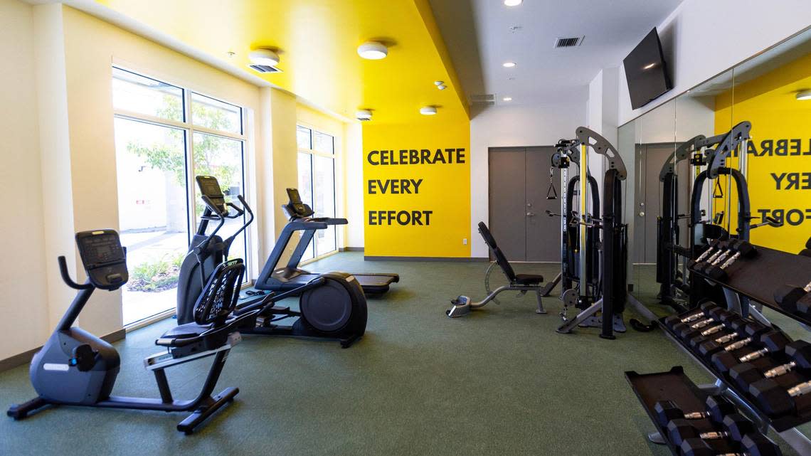 This is the fitness center inside the new affordable housing community, Seven on Seventh, in Fort Lauderdale.