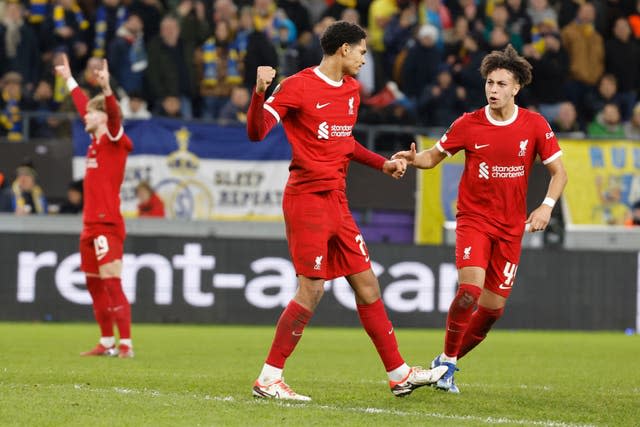 Liverpool’s Jarell Quansa celebrates 