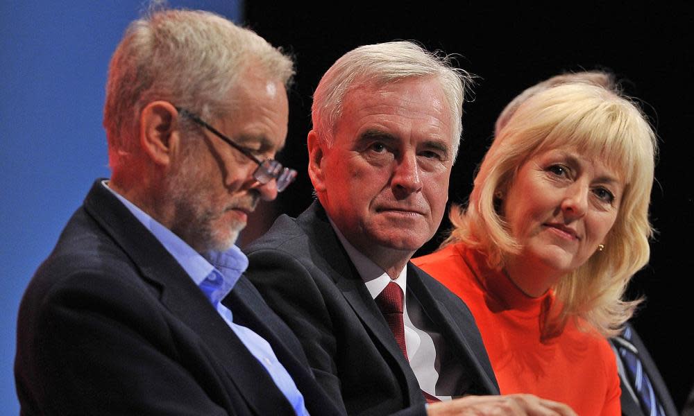 Jeremy Corbyn, John Mcdonnell and Jennie Formby, Labour’s new general secretary, at the 2017 Labour conference in Brighton
