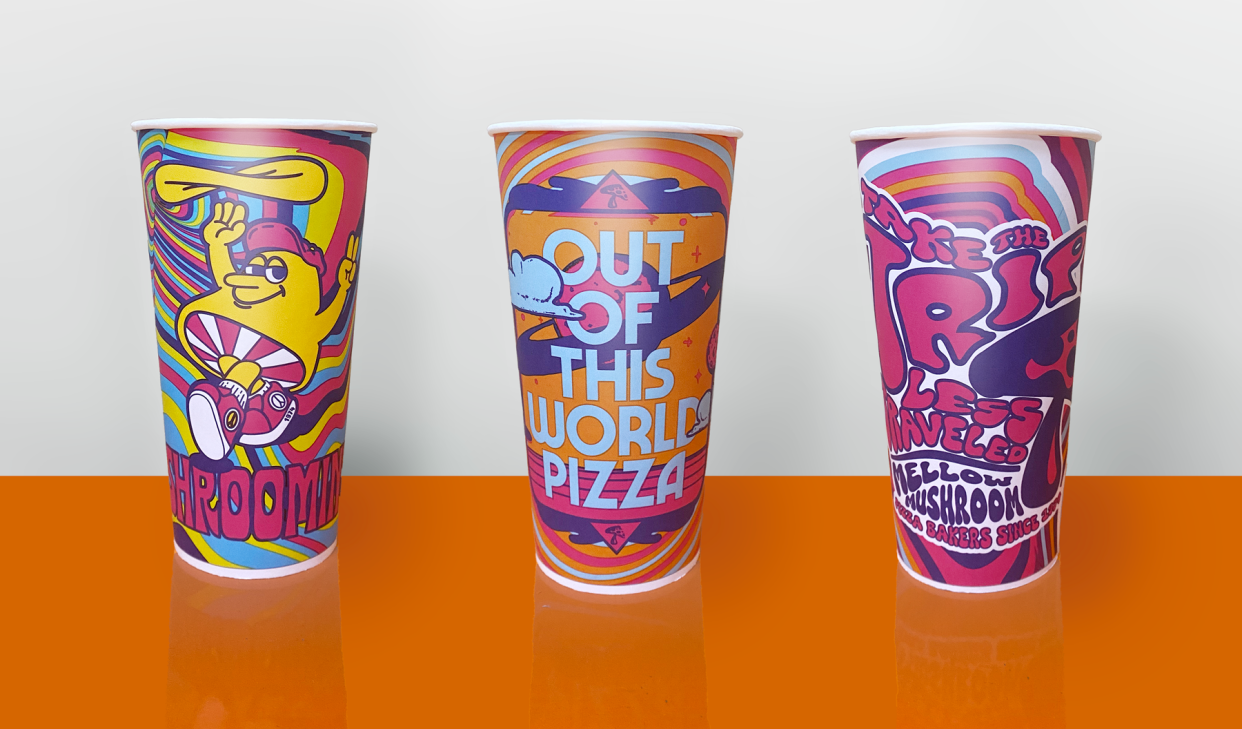 50th anniversary to go cups from Mellow Mushroom