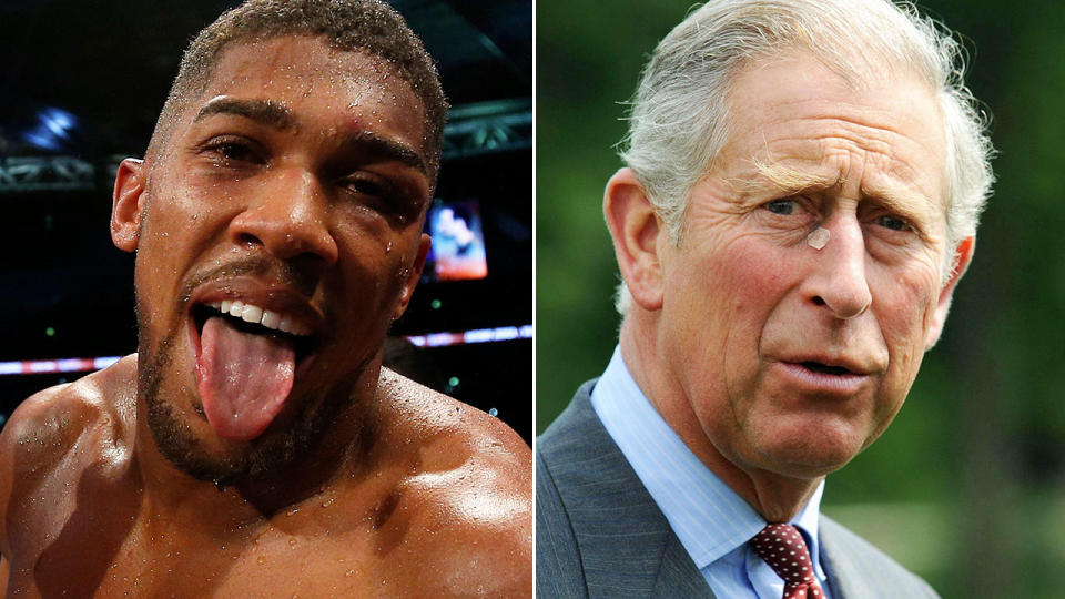 Anthony Joshua is self-isolating after a recent event that he attended alongside Prince Charles. Pic: AAP