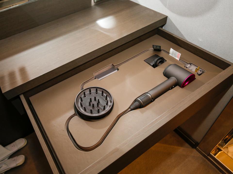 dyson hairdryer in Explora I suite