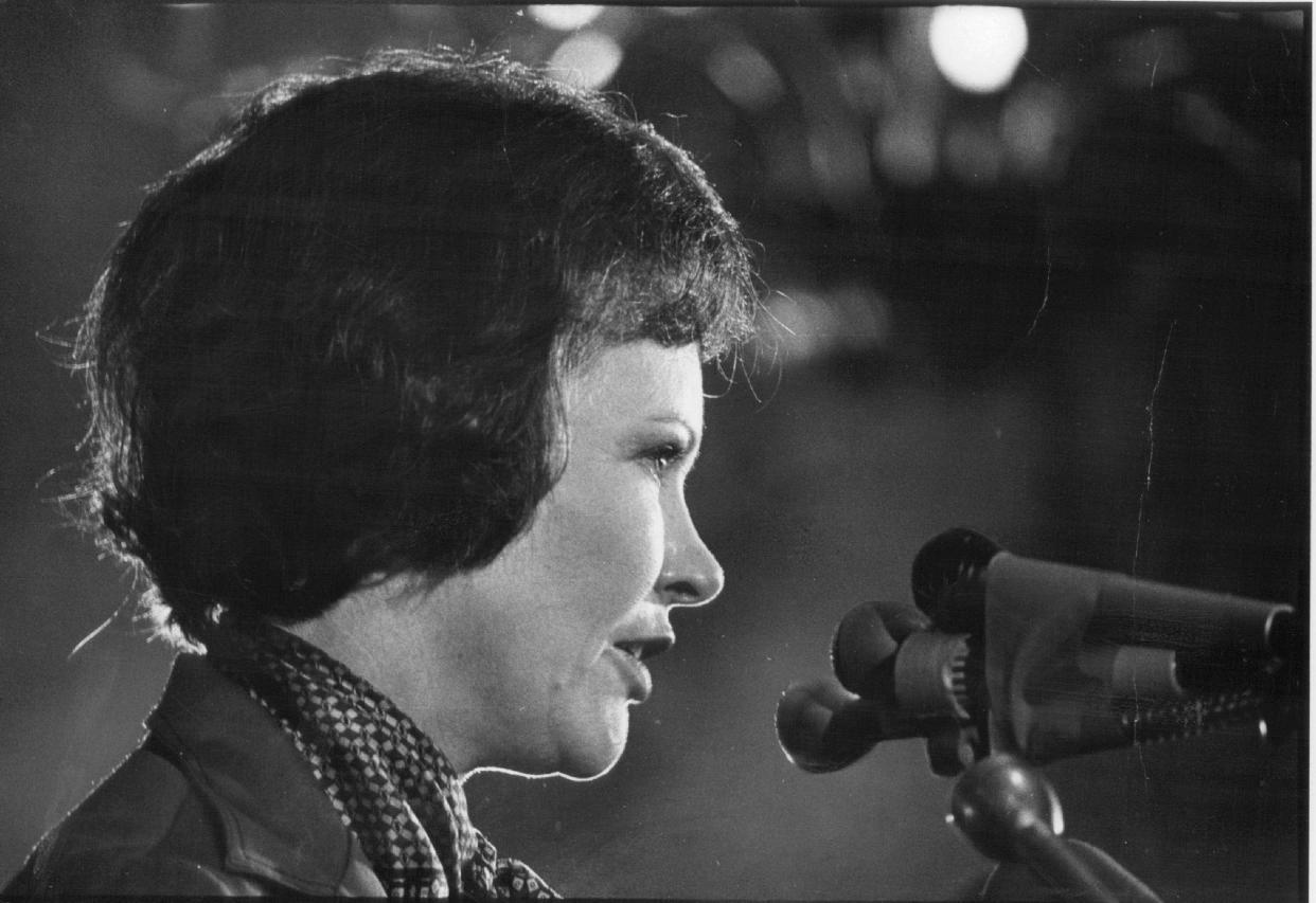 Rosalynn Carter shortly before her husband's inauguration.