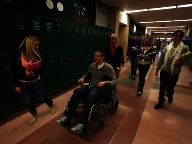 Michigan teen Chandler McBride returned to school this past fall after breaking his neck over the summer -- AP