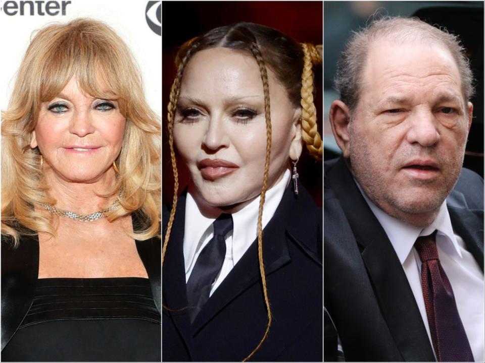 Goldie Hawn, Madonna and Harvey Weinstein (Getty Images)