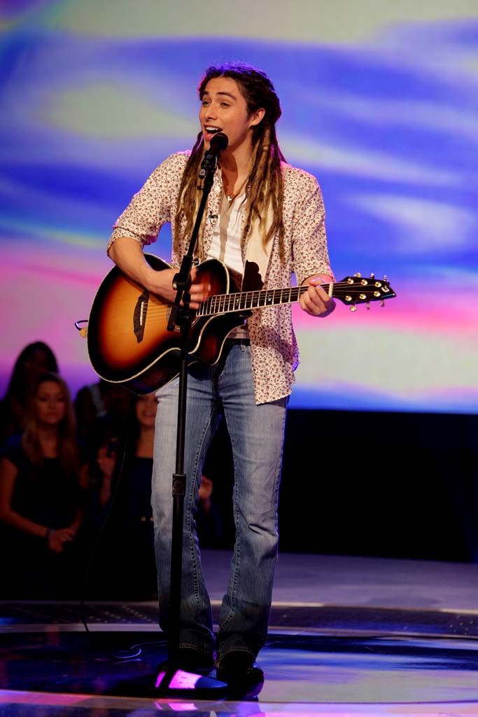 Jason Castro performs as one of the top 24 contestants on the 7th season of American Idol.