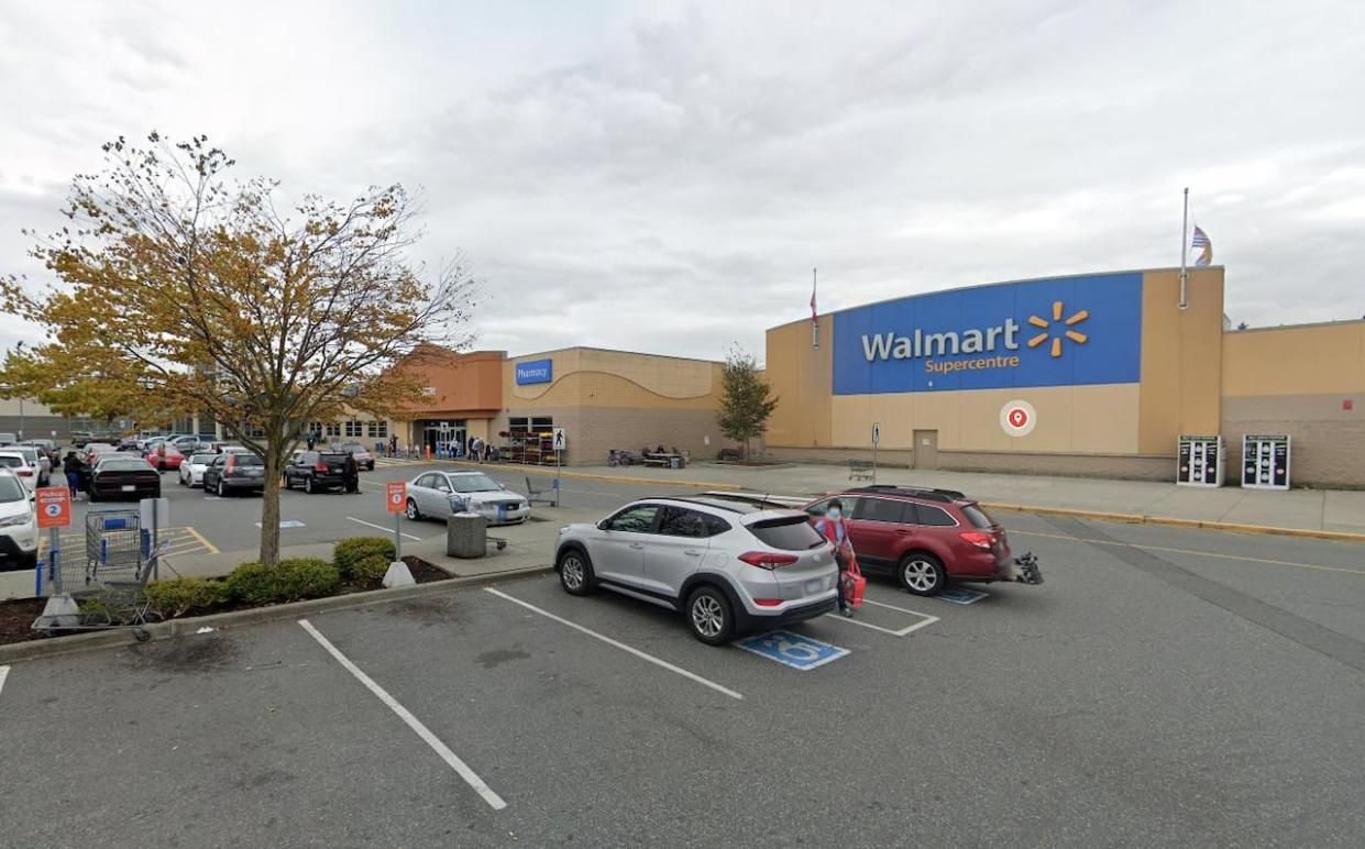 RCMP say an argument over a parking stall outside the Walmart at Woodgrove Centre in Nanaimo escalated to violence on Monday when one driver allegedly bear-sprayed the other. (Google Maps - image credit)
