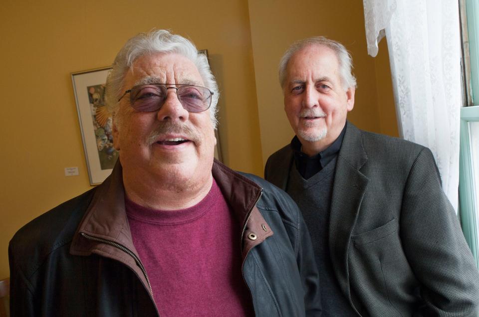 Harold Reid, left, and Don Reid, of The Statler Brothers, stand for a portrait Feb. 10.