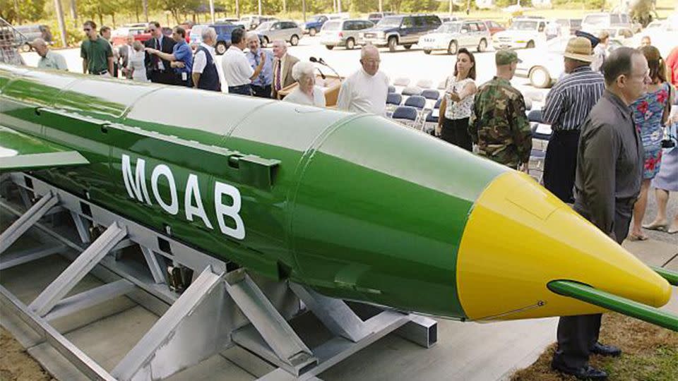 America's GBU-43/B is the largest non-nuclear bomb they have ever deployed in combat. Source: AFP