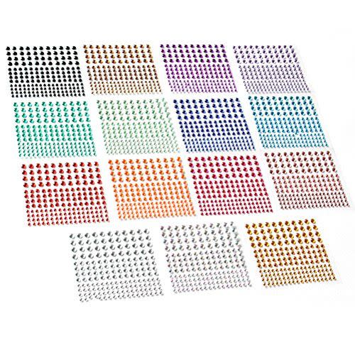 8) Rhinestone Stickers in 15 Colors & 3 Sizes