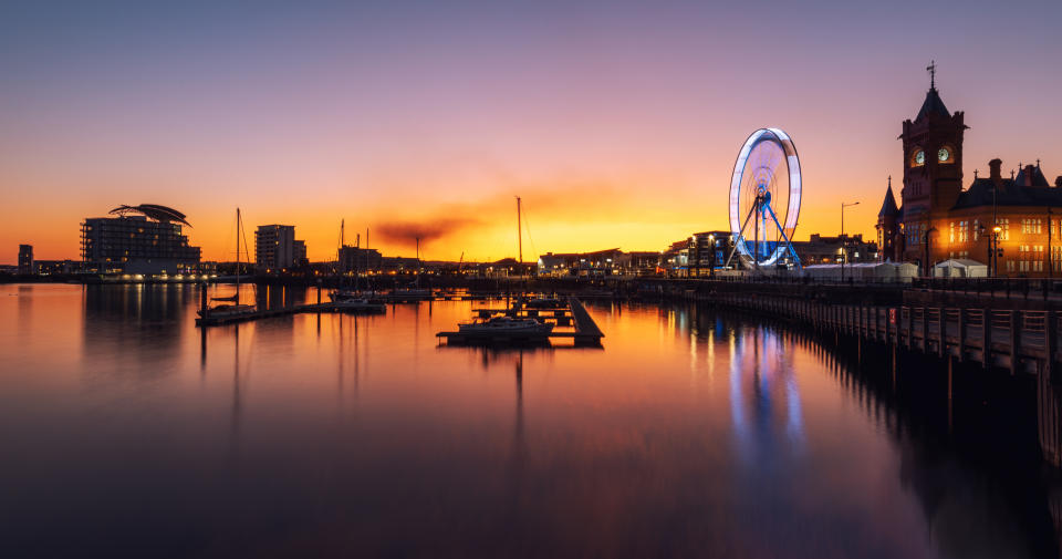 Cardiff, Wales, United Kingdom at Night