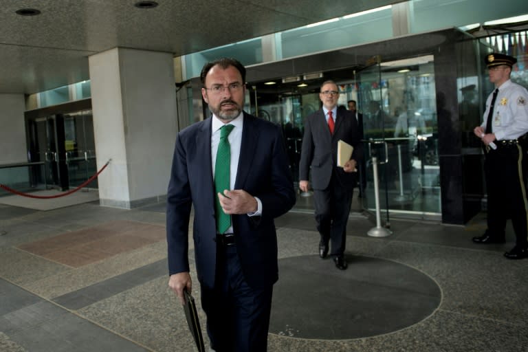 Mexican Foreign Minister Luis Videgaray Caso leaves the US Department of State after a meeting February 8, 2017 in Washington, DC