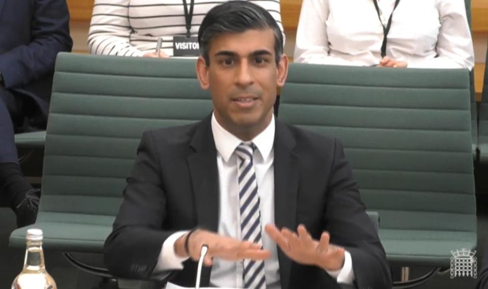 Chancellor Rishi Sunak has faced questions over his decisions not to increase benefits and pensions by more (House of Commons/PA) (PA Wire)