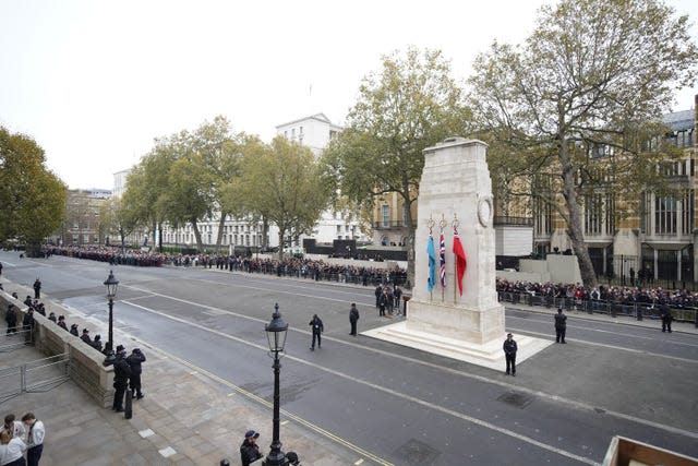 The Cenotaph ahead of the Remembrance Sunday service