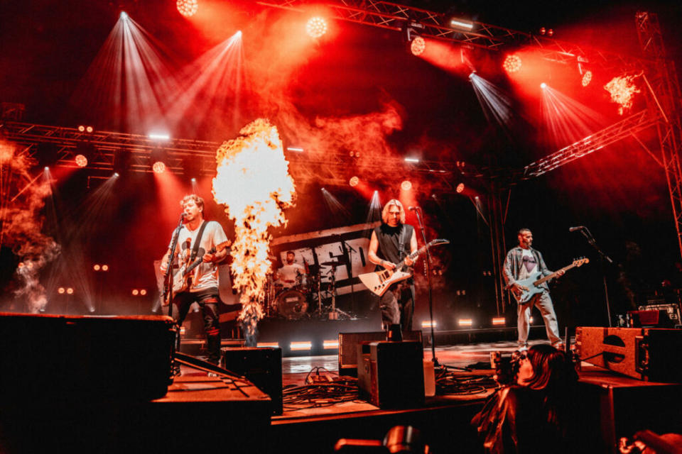 Busted deliver a flame-tastic performance (Picture: Stuart Garneys for Rolling Stone UK)