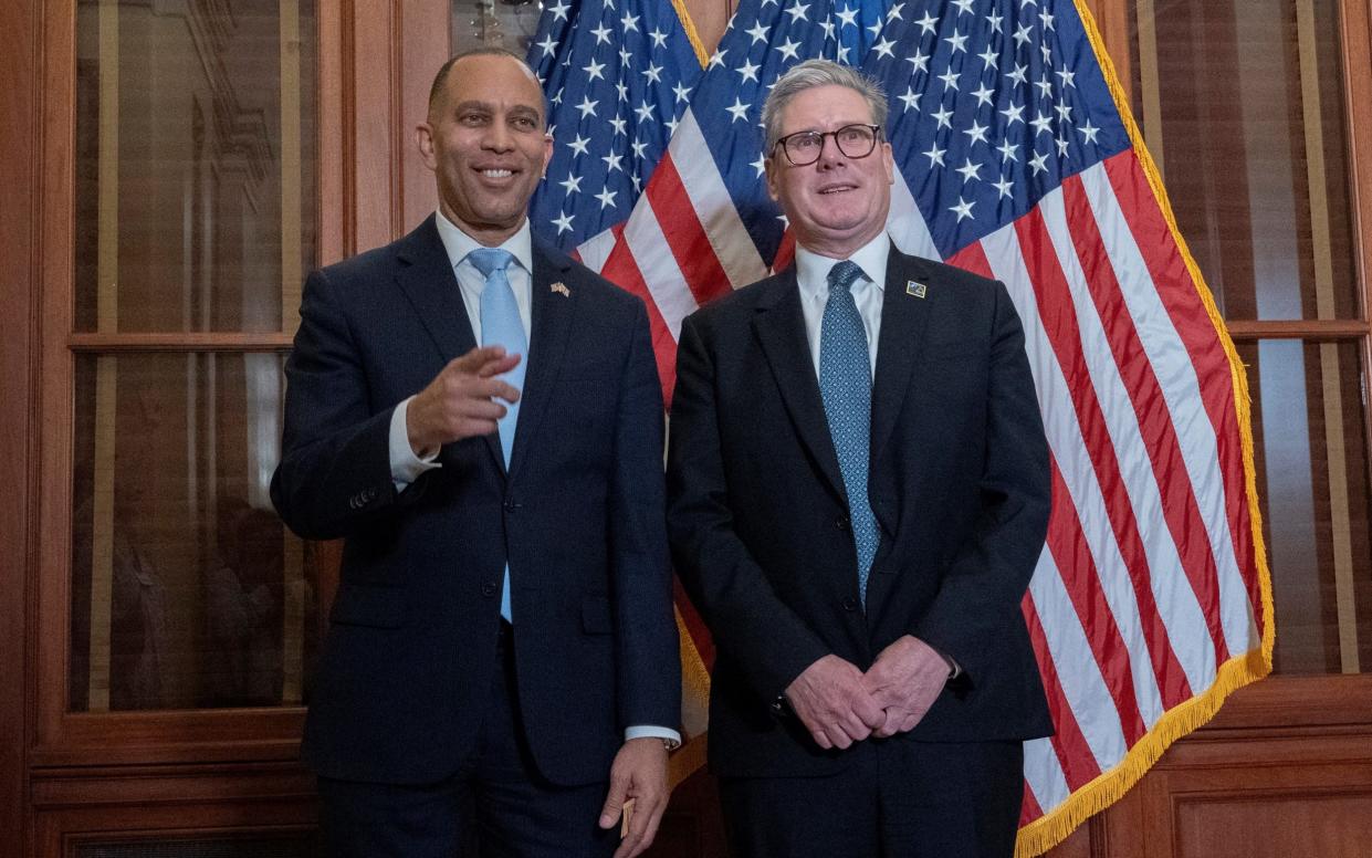 Sir Keir Starmer earlier met Hakeem Jeffries, a Democrat congressman