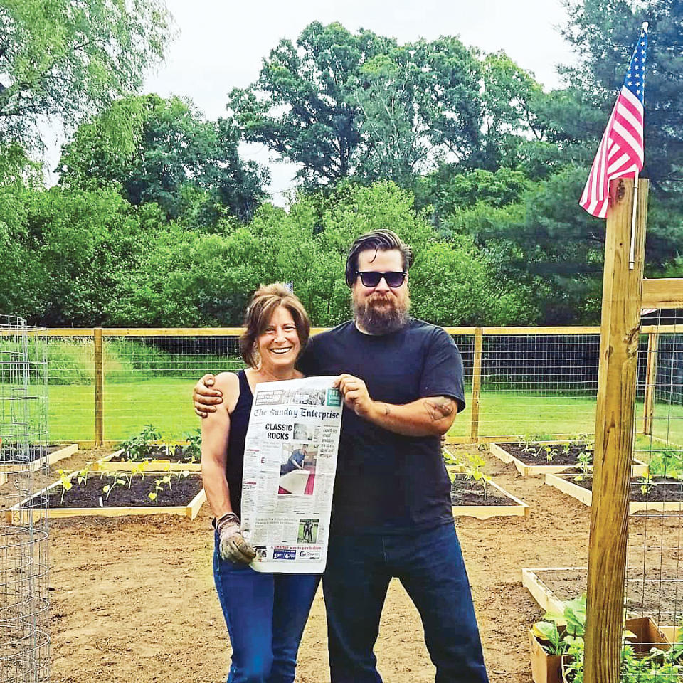 Founder Anne Marie Mucci with her son Jason Landry, a marine vet